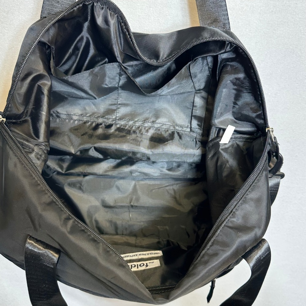 The Foldie Travel Tote Bag Unisex Large Black Expandable Foldable Lightweight - Picture 10 of 16